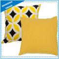 Bright Yellow Diamond Printed Polyester Throw Pillow